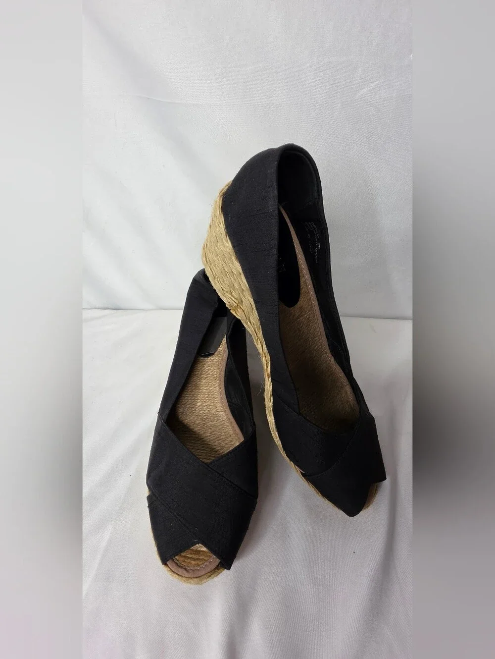 LAUREN Ralph Lauren Charla Espadrille Wedge Sandals, Black Womens Sz 9B